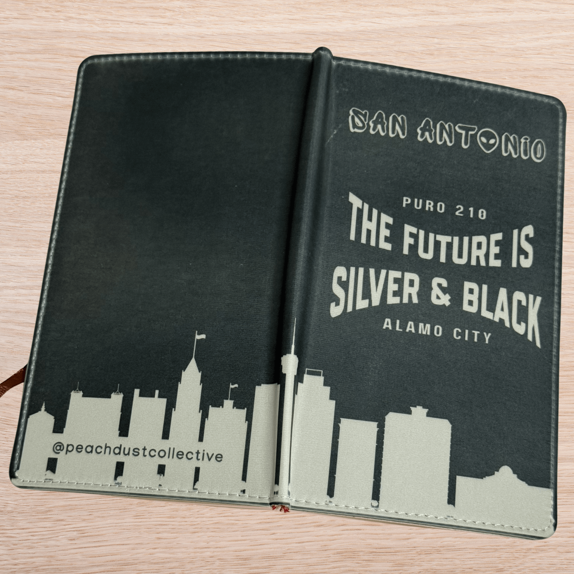 The Future Is Silver and Black San Antonio Basketball Puro 210 Alamo City Handmade Notebook Journal