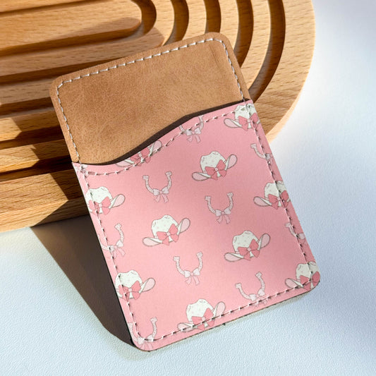 Cowgirl Coquette Bow Western Girly Phone Wallet Card Holder