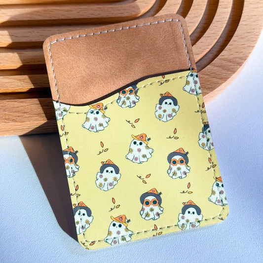 Cute Groovy Ghost Fall Halloween Phone Wallet Card Holder