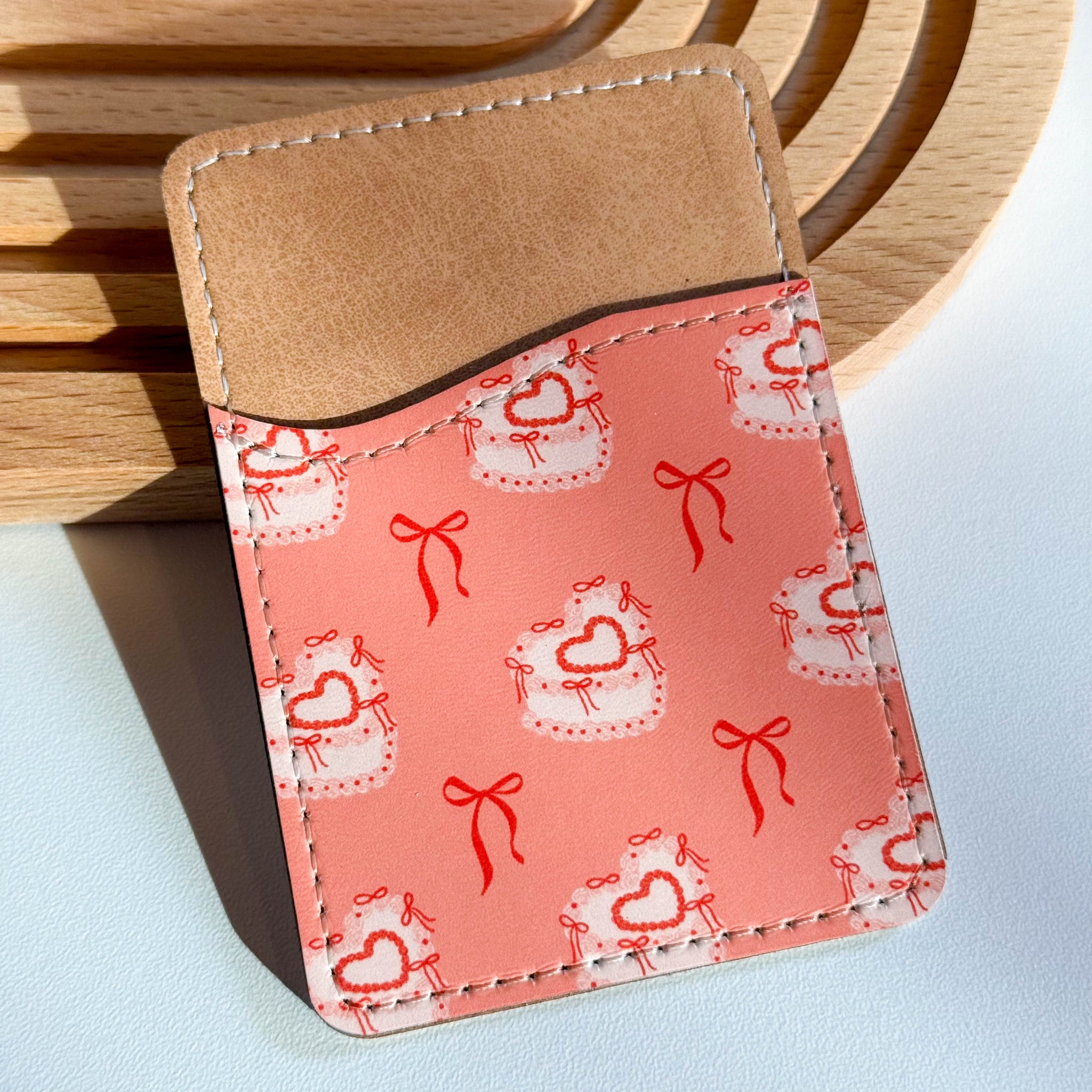 Heart Cake Bow Coquette Aesthetic Phone Wallet Card Holder