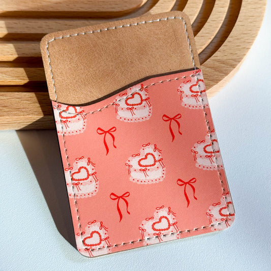 Heart Cake Bow Coquette Aesthetic Phone Wallet Card Holder