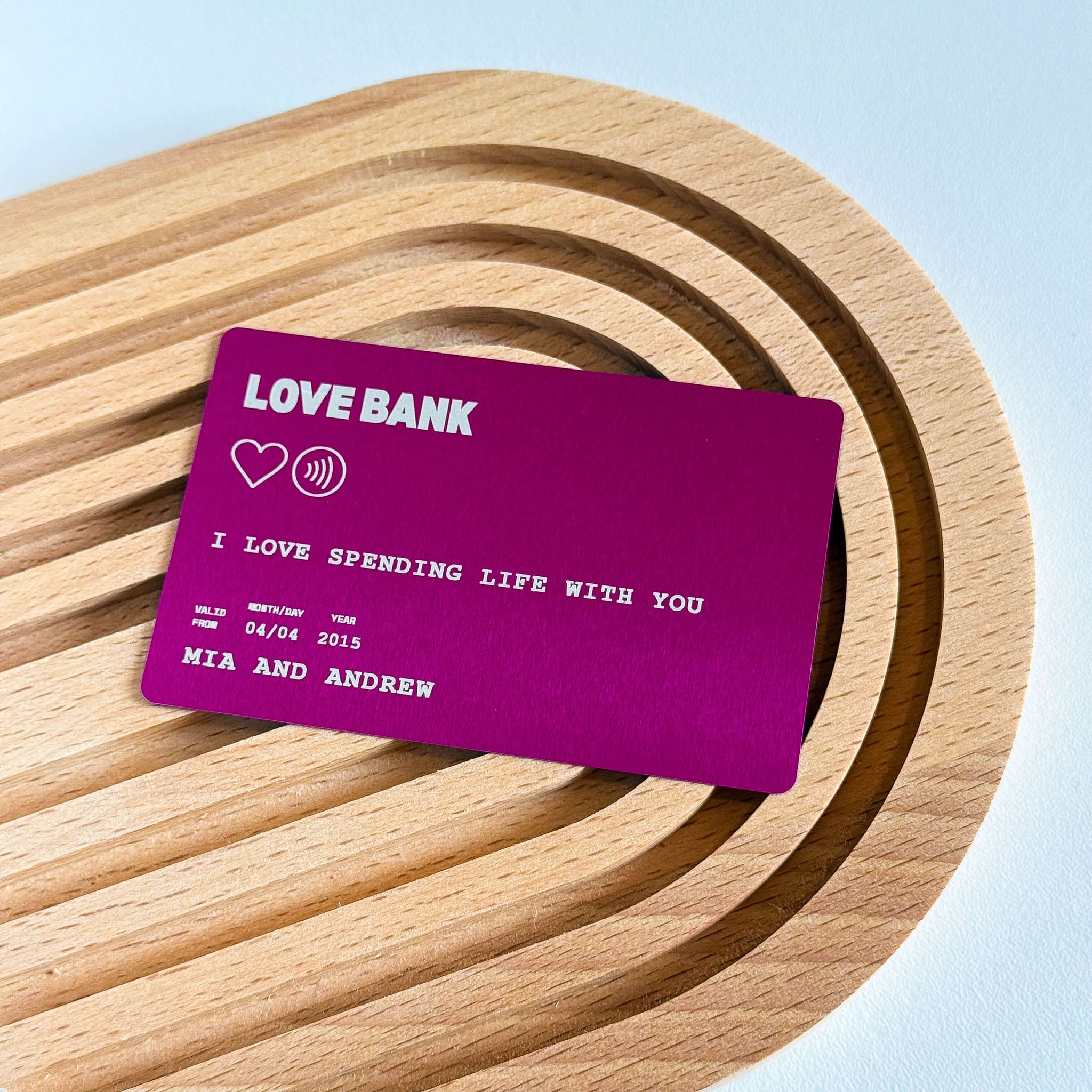 Personalized Love Bank Wallet Card Insert Aluminum Custom Note Debit Credit Card Keepsake