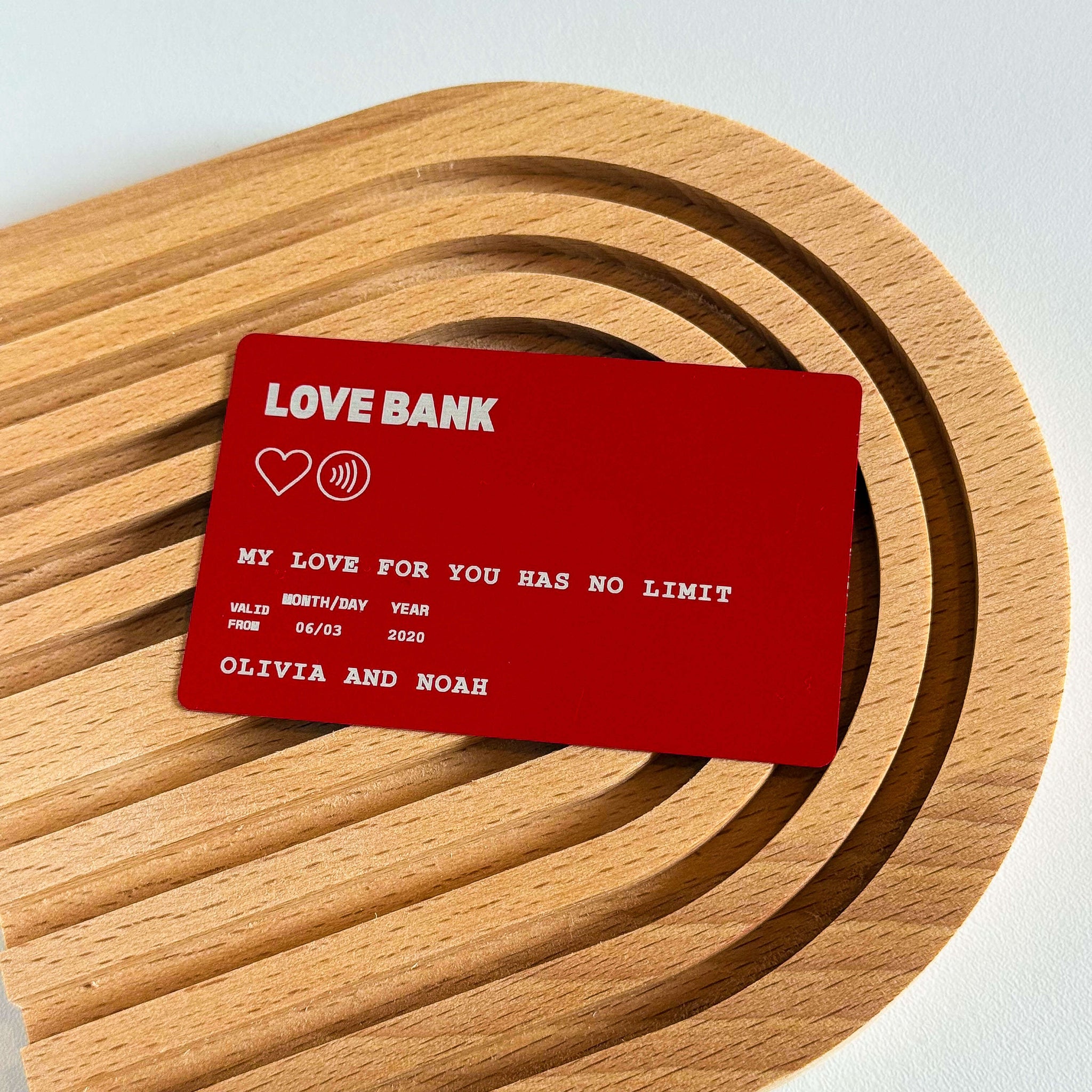 Personalized Love Bank Wallet Card Insert Aluminum Custom Note Debit Credit Card Keepsake