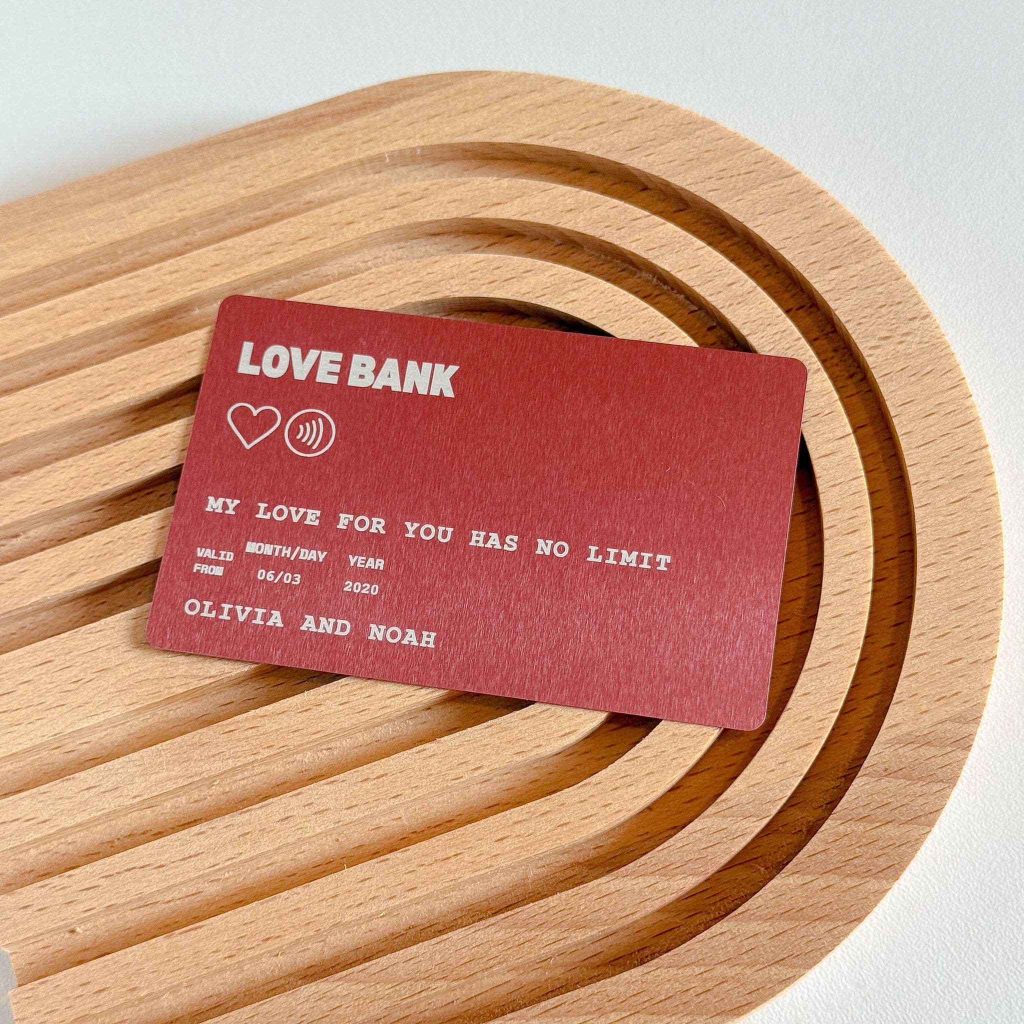 Personalized Love Bank Wallet Card Insert Aluminum Custom Note Debit Credit Card Keepsake