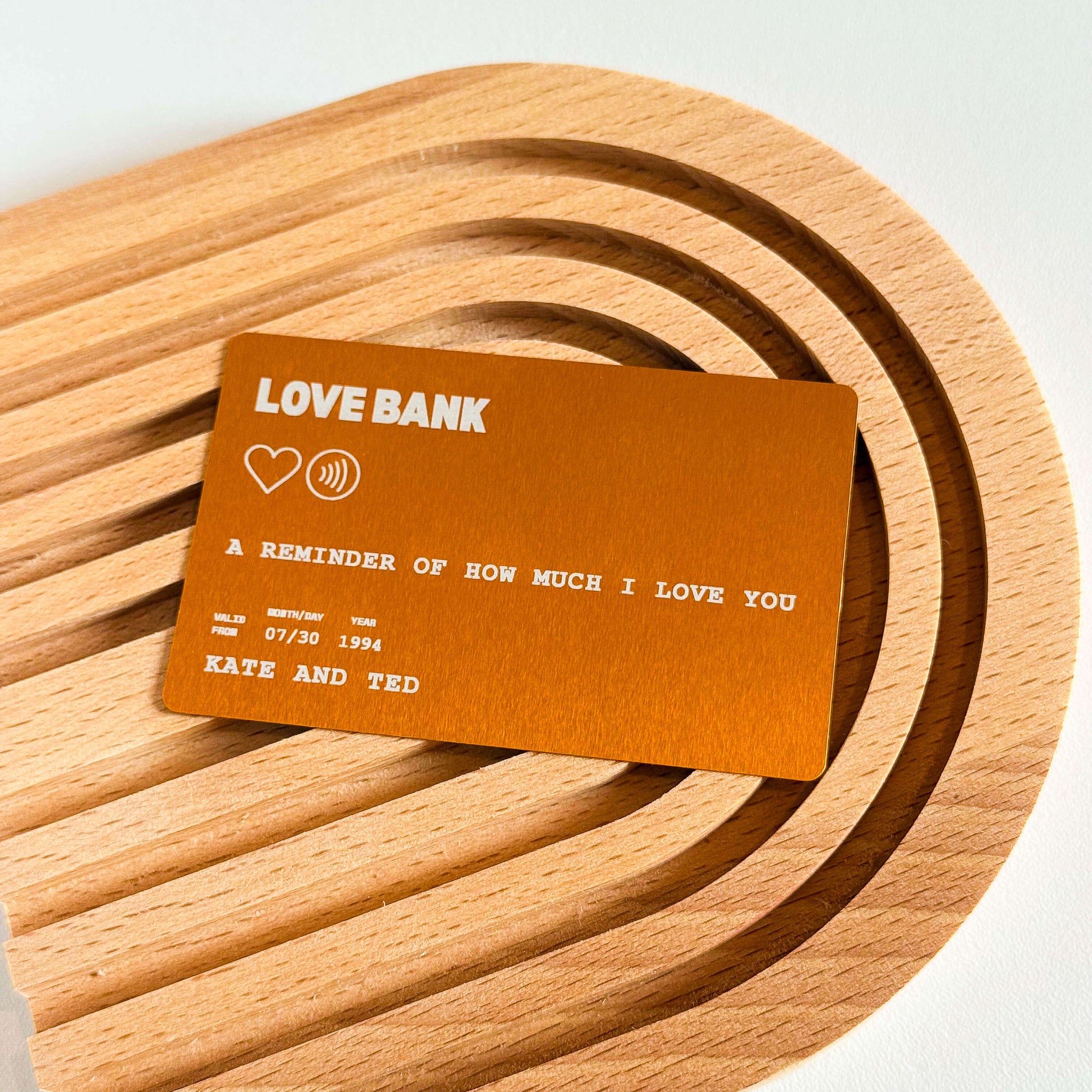 Personalized Love Bank Wallet Card Insert Aluminum Custom Note Debit Credit Card Keepsake