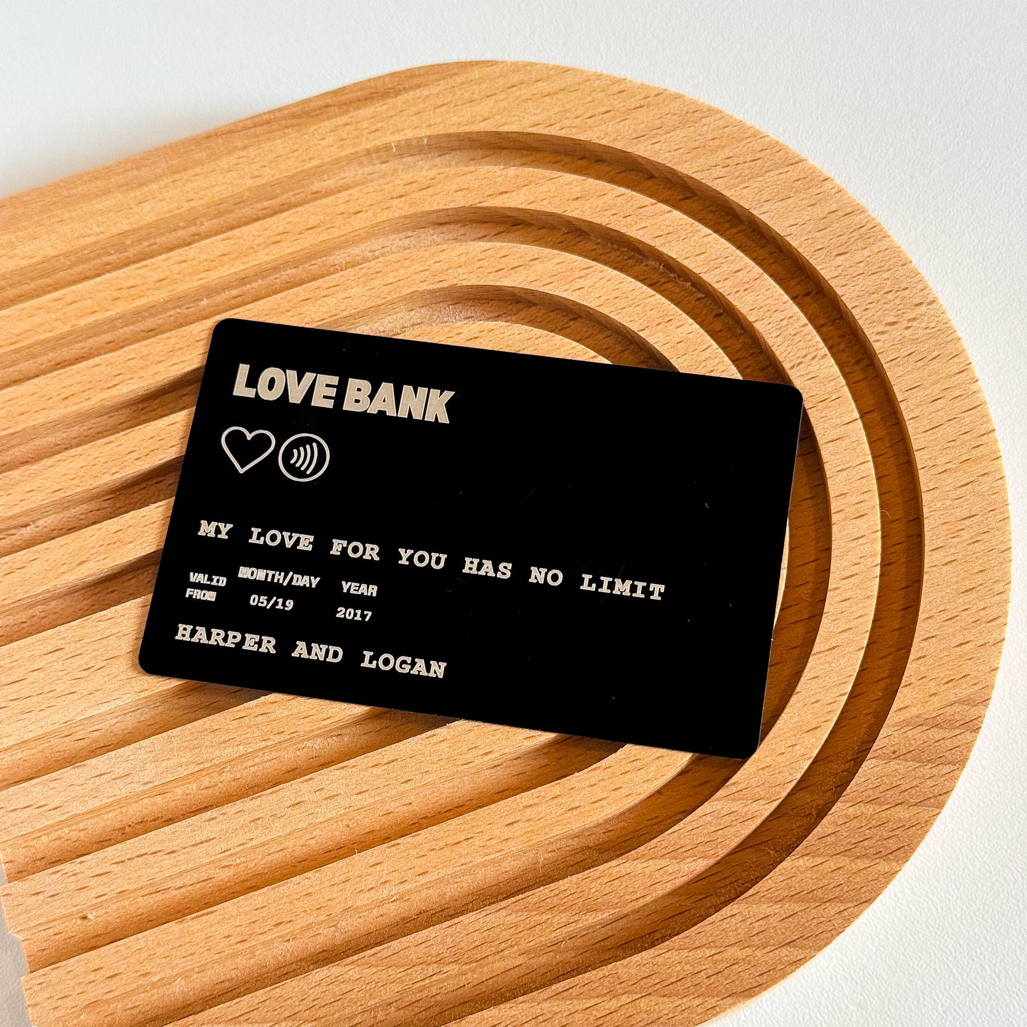 Personalized Love Bank Wallet Card Insert Aluminum Custom Note Debit Credit Card Keepsake