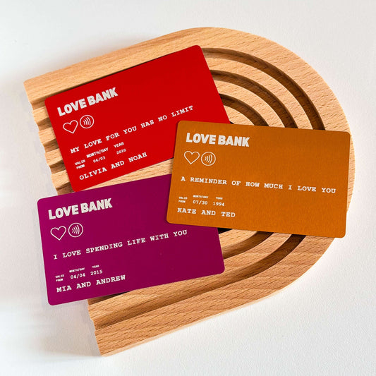Personalized Love Bank Wallet Card Insert Aluminum Custom Note Debit Credit Card Keepsake