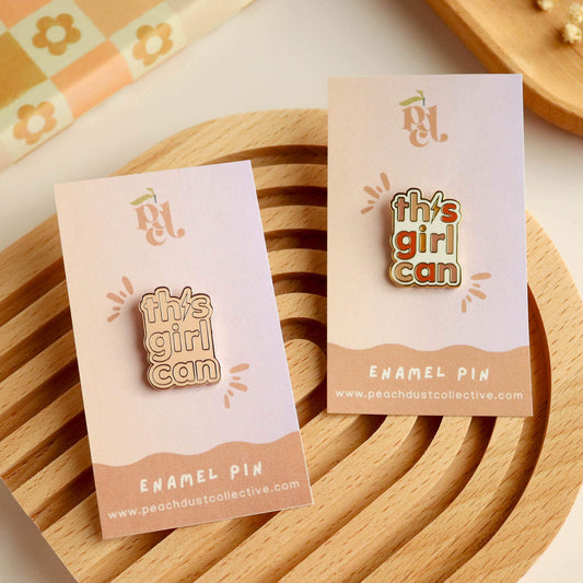 This Girl Can Enamel Pin (Rose Gold)