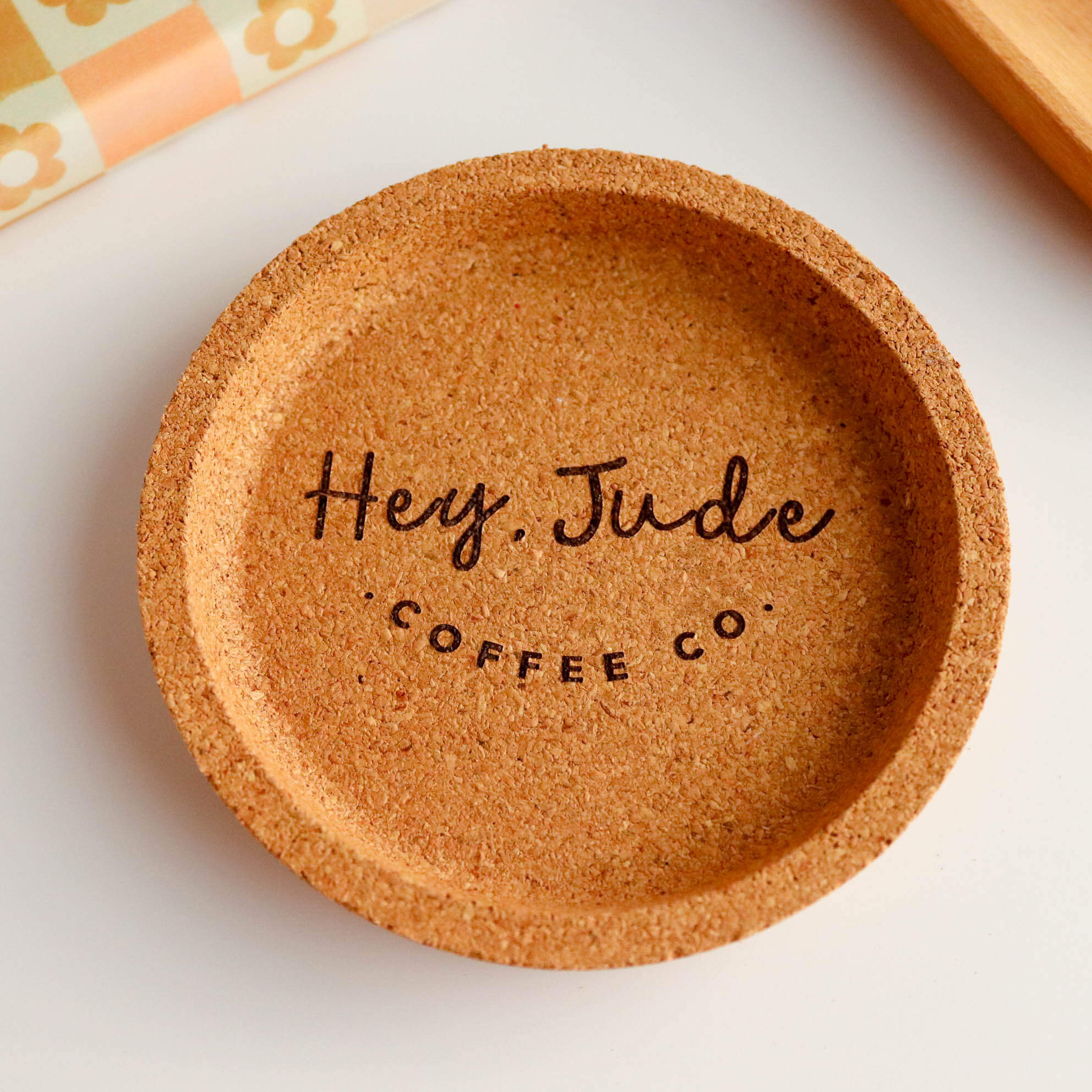 Custom Engraved Business Logo Cork Coaster