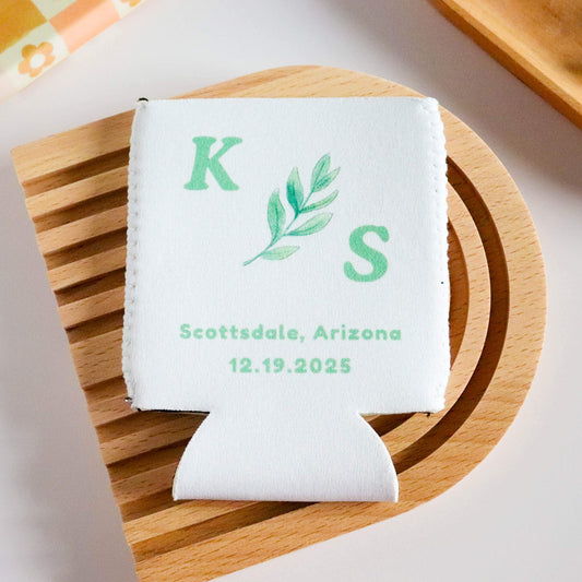 Leaves Custom Wedding Koozie