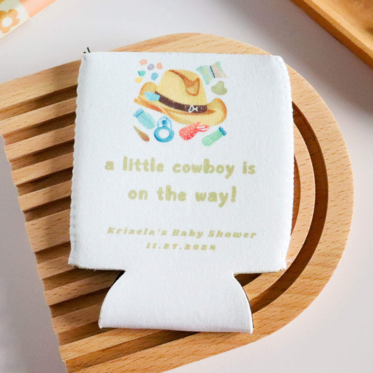 Little Cowboy Custom Baby Shower Koozie