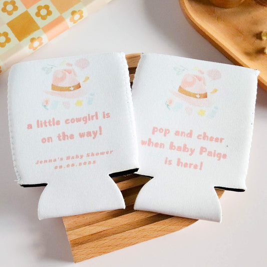 Little Cowgirl Custom Baby Shower Koozie