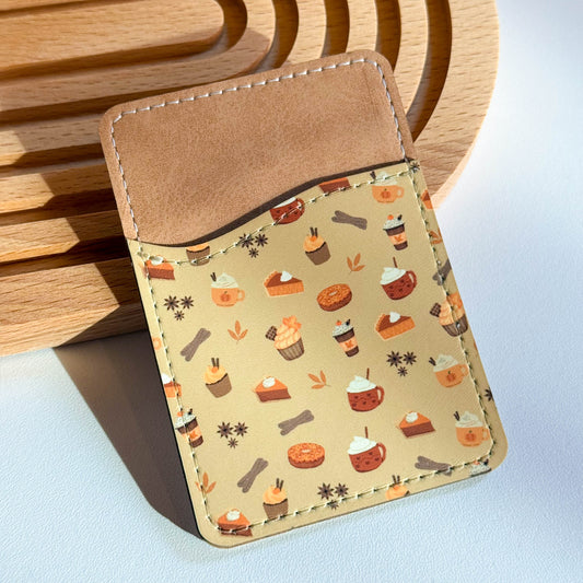 Pumpkin Spice Pastries Fall Phone Wallet Card Holder