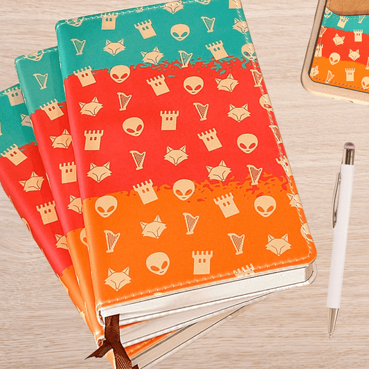 Alien Castle Harp Fox Fiesta Color San Antonio Basketball Alamo City Handmade Notebook Journal