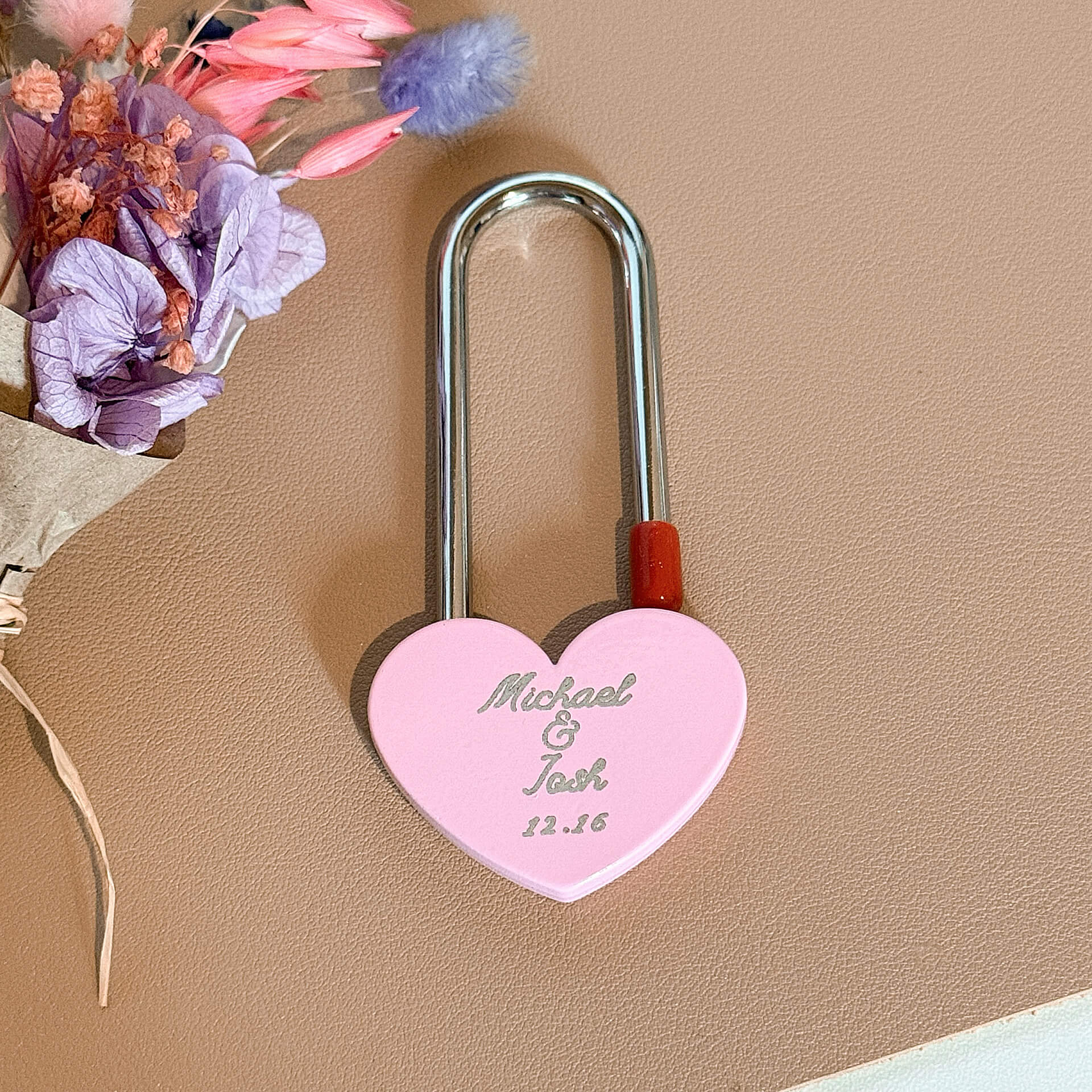 Personalized Engraved Bridge Love Lock Custom Padlock Valentine's Gift Anniversary Proposal Wedding Keepsake (No Key)