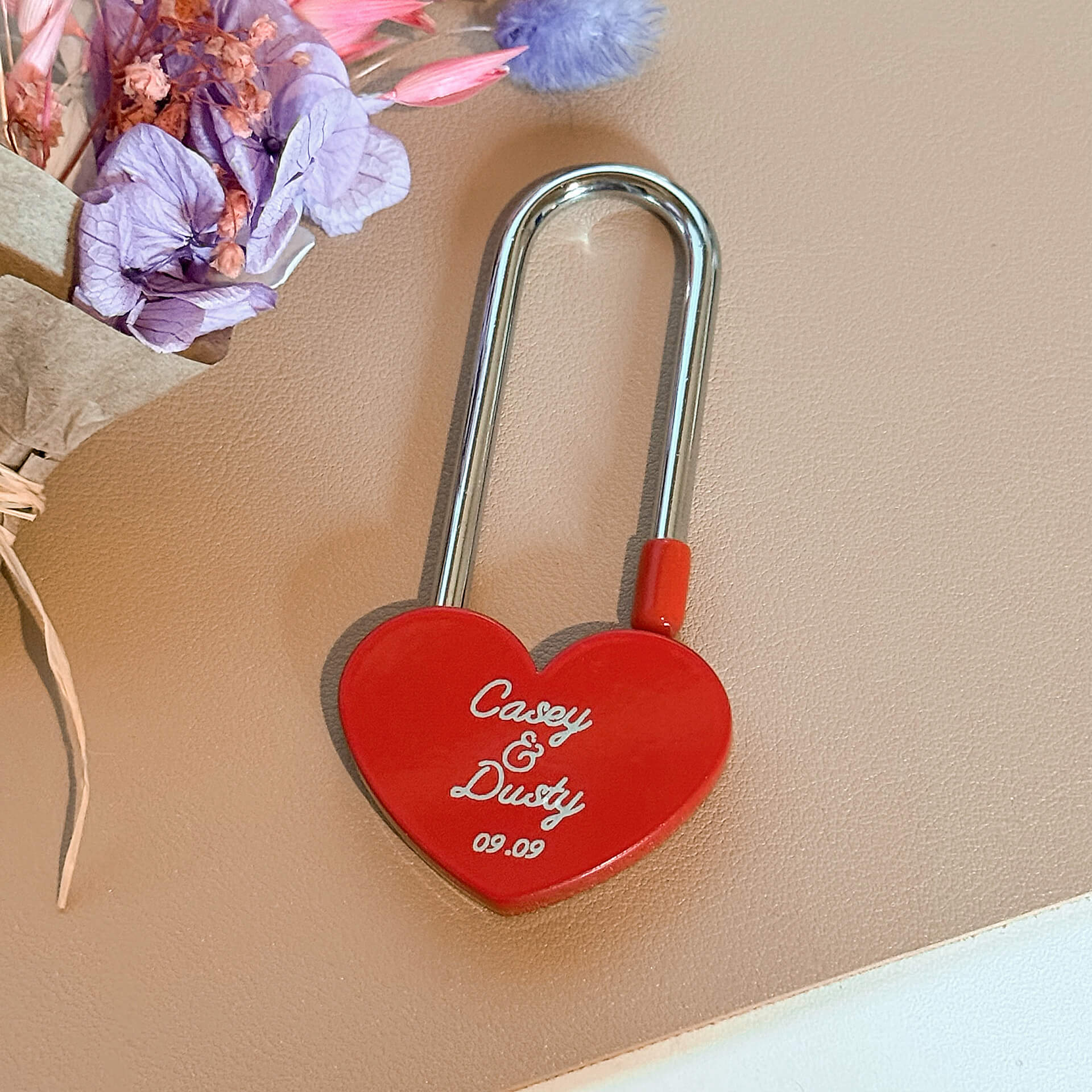 Personalized Engraved Bridge Love Lock Custom Padlock Valentine's Gift Anniversary Proposal Wedding Keepsake (No Key)