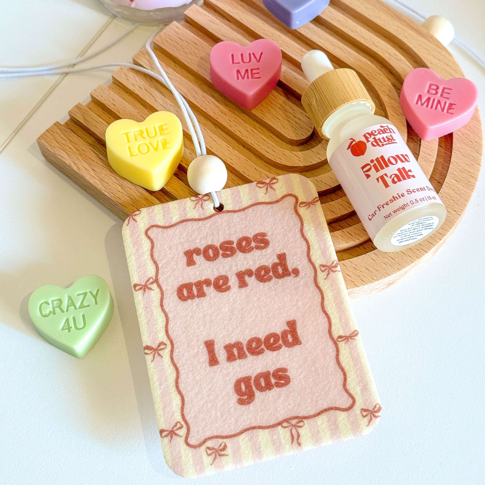roses are red I need gas funny driver humor with pillow talk car freshie scent drop and cowgirl candy wax melts for valentine's or galentine's