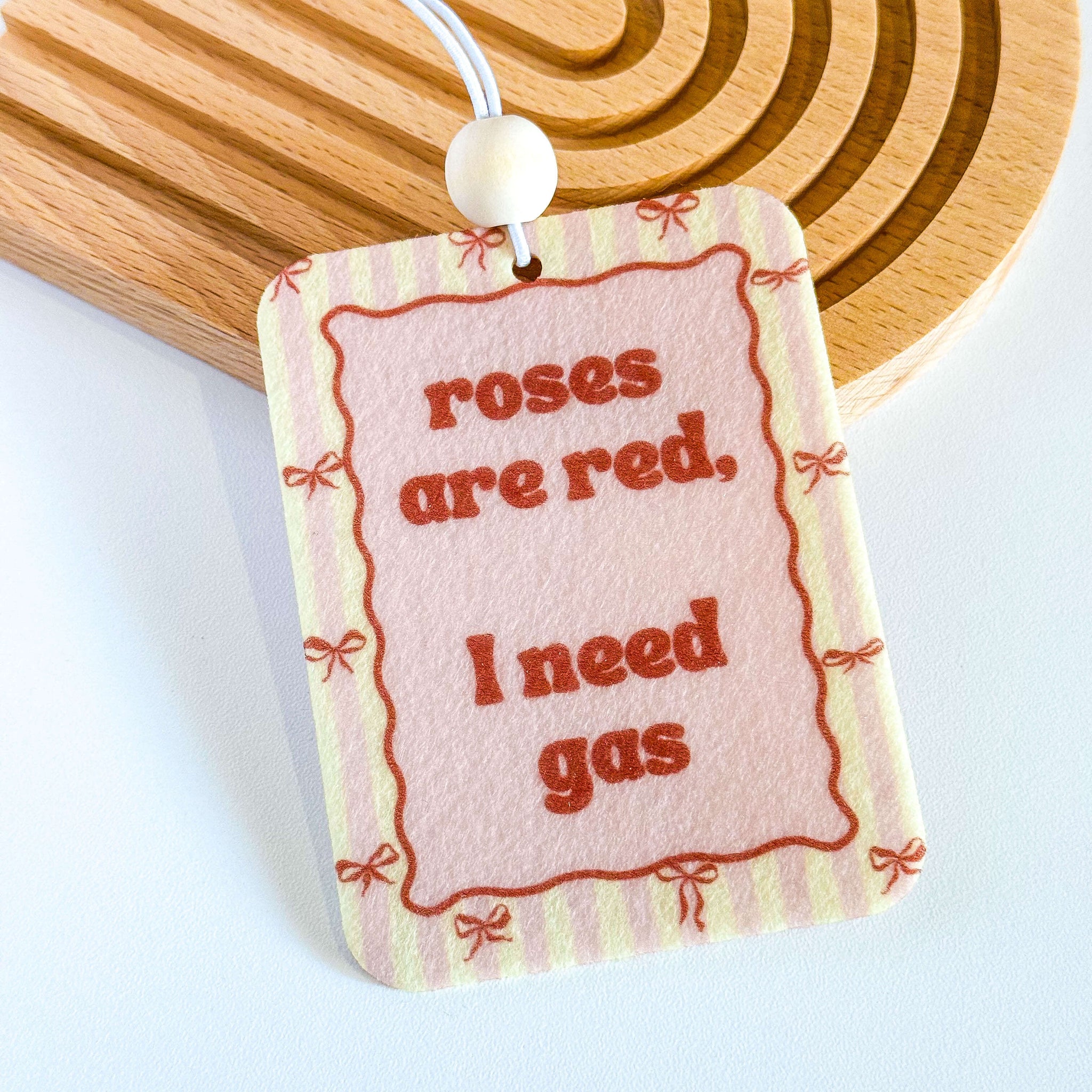 roses are red I need gas valentine's galentine's funny driver humor unscented felt car freshie for use with our car freshie scent drops