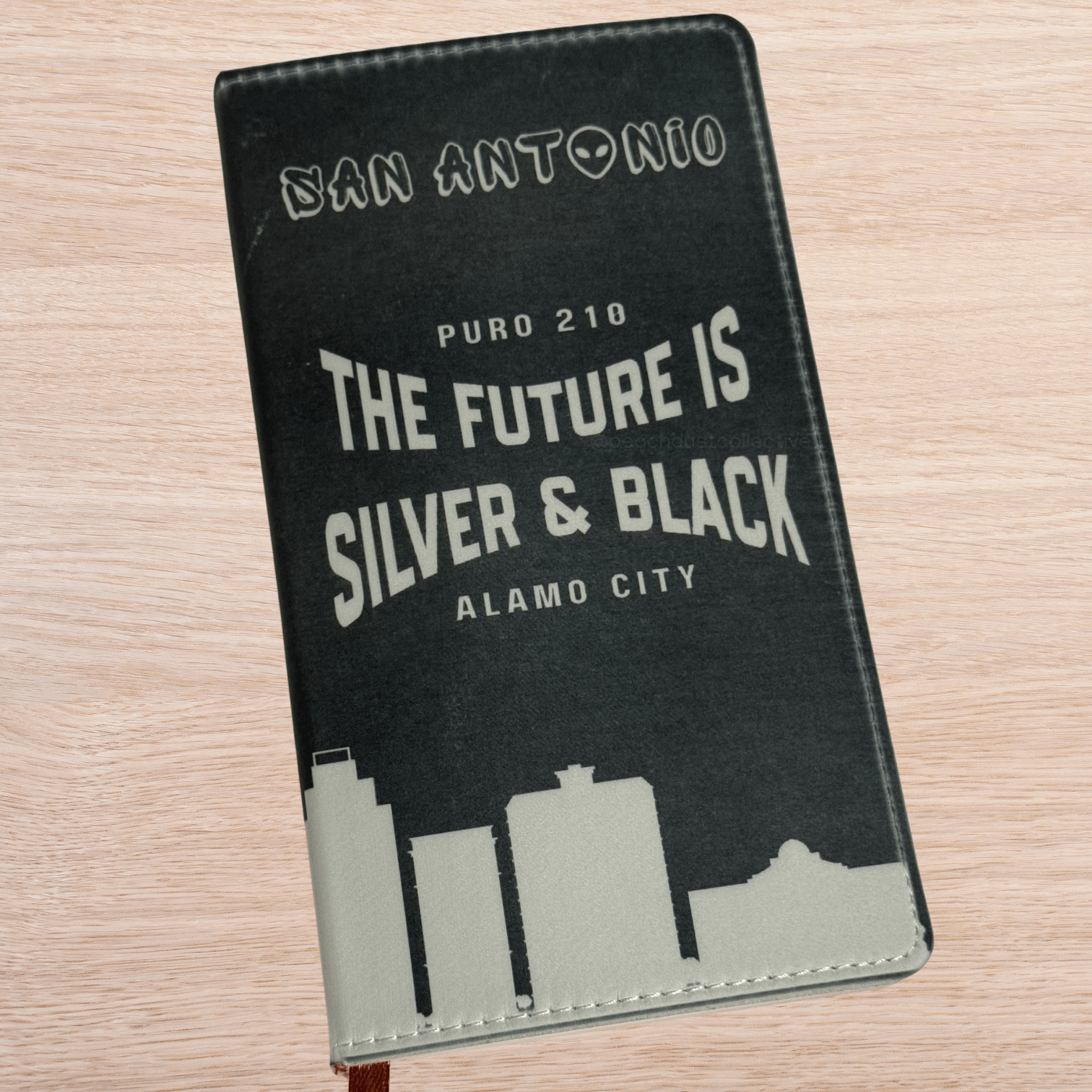 The Future Is Silver and Black San Antonio Basketball Puro 210 Alamo City Handmade Notebook Journal